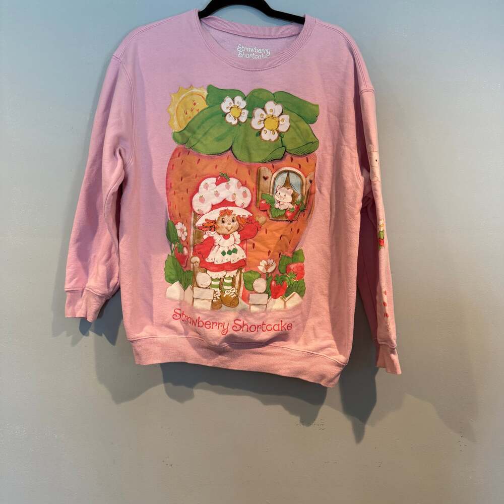 Strawberry Shortcake Crewneck Sweatshirt Pink Size L - Picture 1 of 4